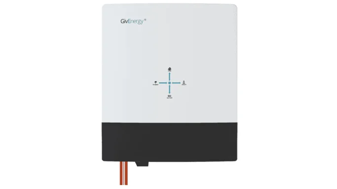 Device with a white front, black base, and a central crosshair design.